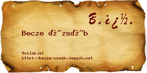 Becze Özséb névjegykártya